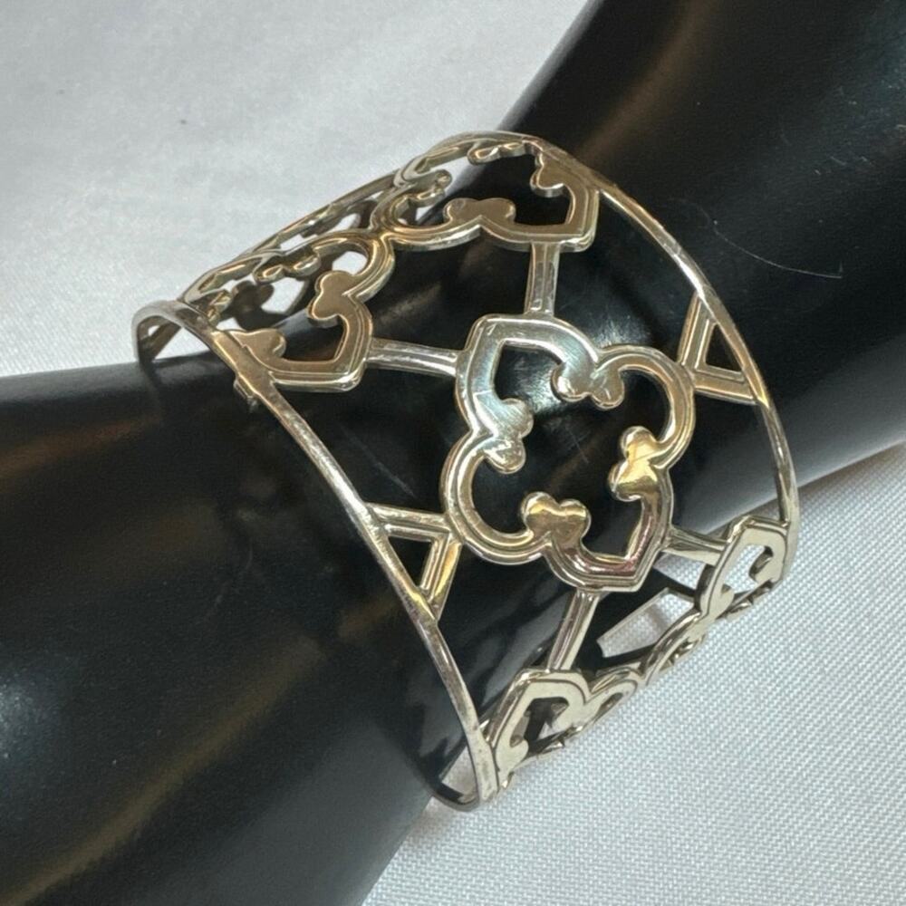 Brighton CHRISTO Silver Plated Open Bangle Cuff Bracelet
